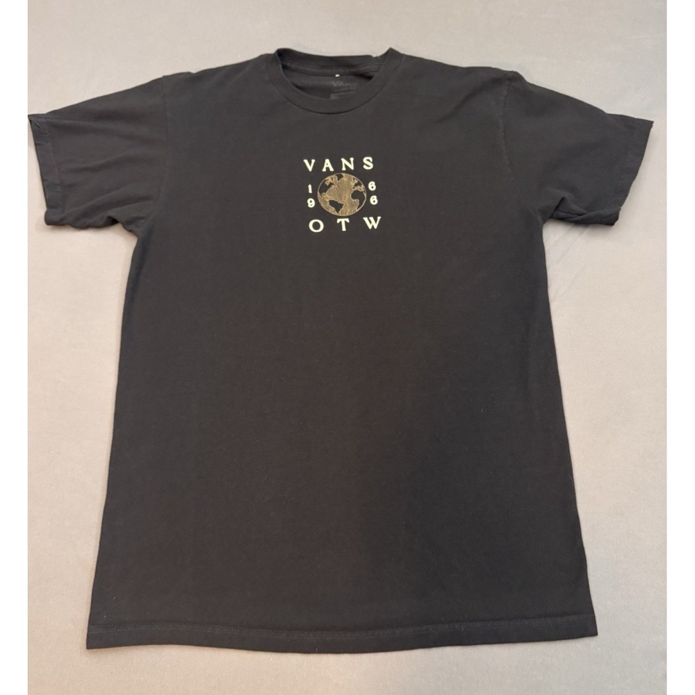 Vans Graphic T-Shirt Black OTW Off The Wall Medium Skate Streetwear Globe Logo